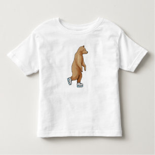 Bear at Ice skating with Ice skates Toddler T-Shirt