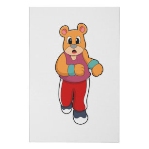 Bear at Running Faux Canvas Print