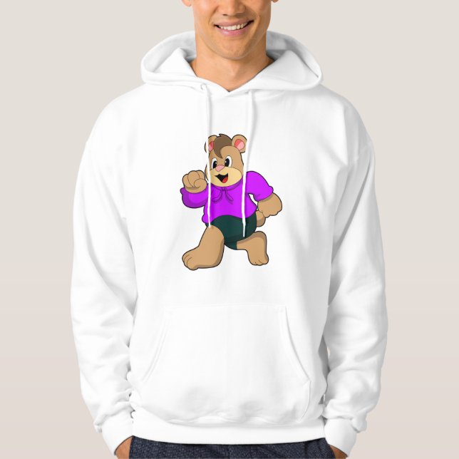 Bear at Running Hoodie (Front)