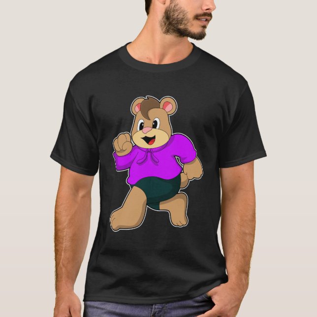 Bear at Running T-Shirt (Front)