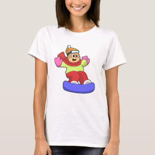 Bear at Snowboarding with Snowboard T-Shirt