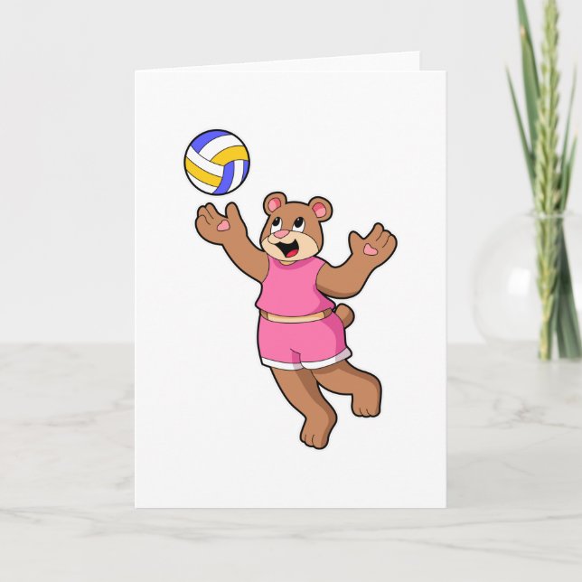 Bear at Volleyball Sports Card (Front)
