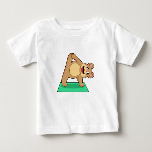 Bear at Yoga Fitness Baby T-Shirt (Front)