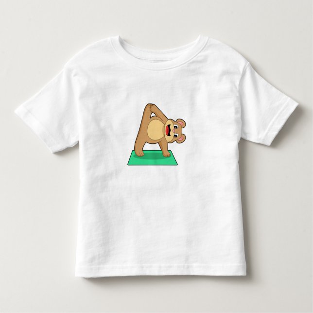 Bear at Yoga Fitness Toddler T-Shirt (Front)