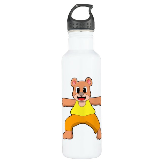 Bear at Yoga in Standing 710 Ml Water Bottle (Front)