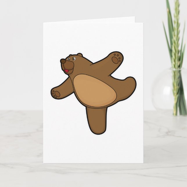 Bear at Yoga Stretching exercise Card (Front)