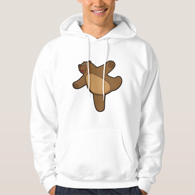 Bear at Yoga Stretching exercise Hoodie (Front)