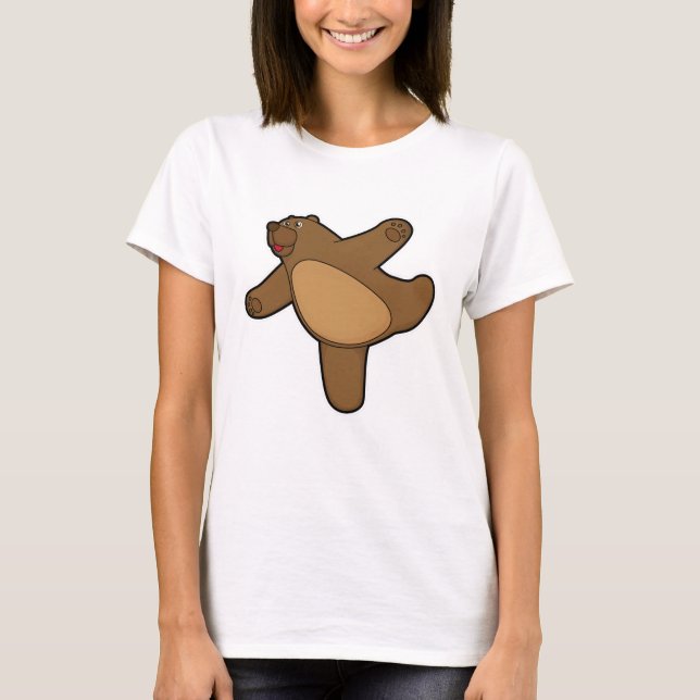 Bear at Yoga Stretching exercise T-Shirt (Front)