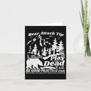 Bear Attack Tip Camping Hiking Travel Adventure Card