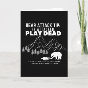 Bear Attack Tip Funny Camping Hiking Outdoor Adven Card