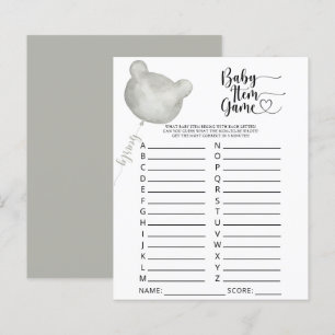 Bear Baby Item Game. Baby Shower Game