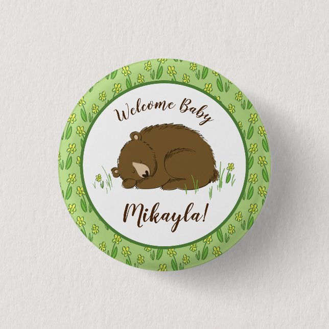 Bear Baby Shower 3 Cm Round Badge (Front)