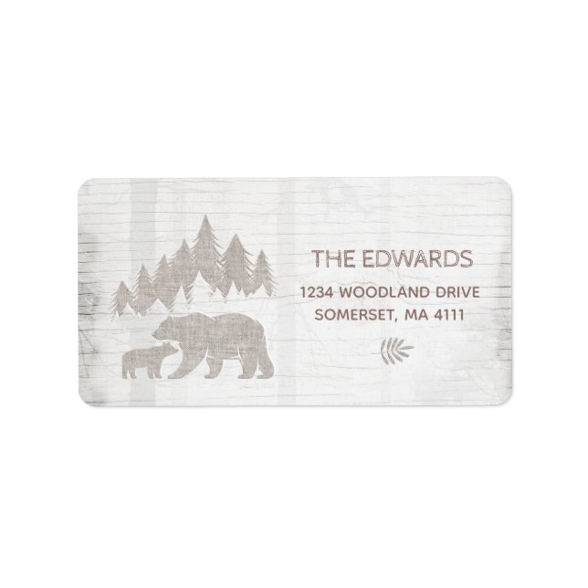 Bear Baby Shower Address Labels Adventure Shower (Front)