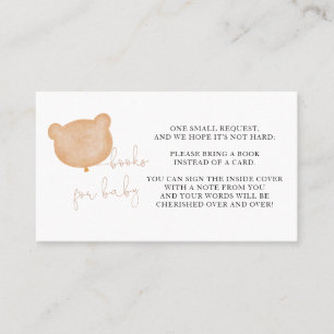 Bear Baby Shower Books For Baby Card 