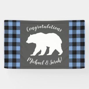 Bear Baby Shower Boy Blue Banner
