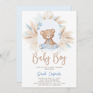 Bear Baby Shower Boy Invitation