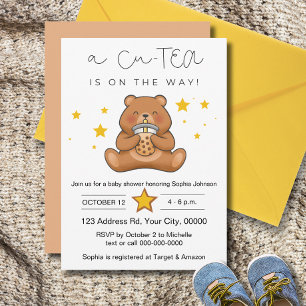 Bear Baby Shower, Bubble Tea, Cu-TEA Invitation