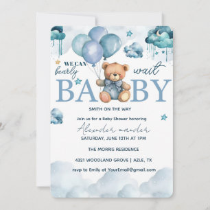 Bear Baby Shower,cute Baby Shower Invitation