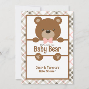 Bear Baby Shower - Cute Classy Pregnancy Shower Invitation