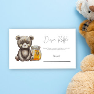 Bear baby shower diaper raffle ticket enclosure card