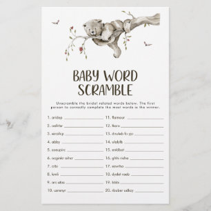 Bear Baby Shower Game