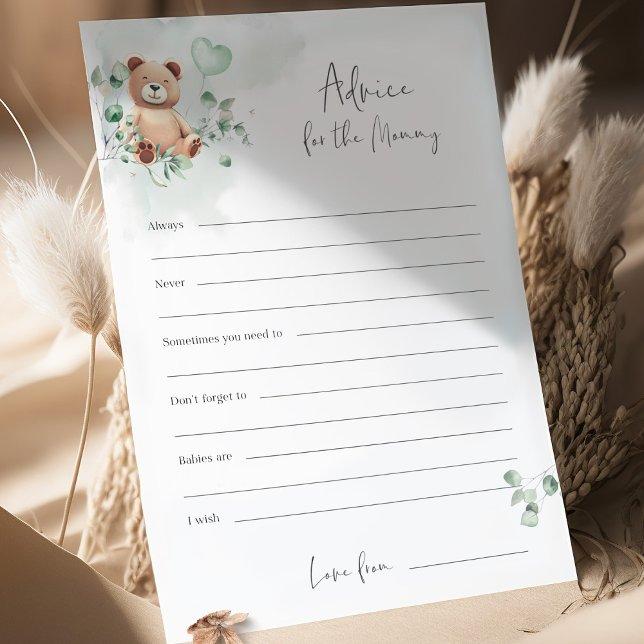 Bear Baby Shower Game - Advice for Mummy (Creator Uploaded)