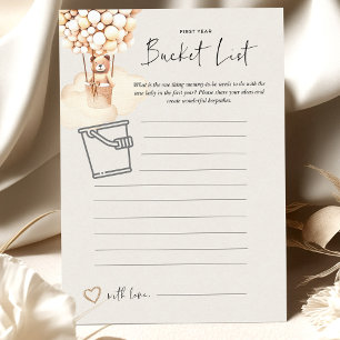 Bear Baby Shower Game Bucket List