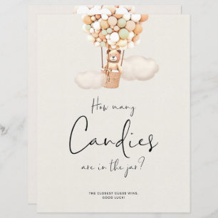 Bear Baby Shower Game - How Many Candies In Jar