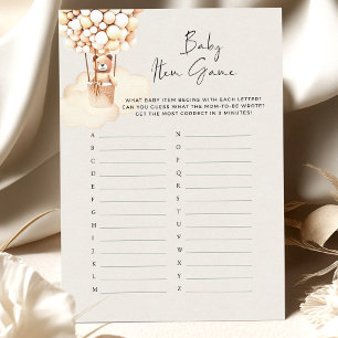 Bear Baby Shower Game "What Baby Items"