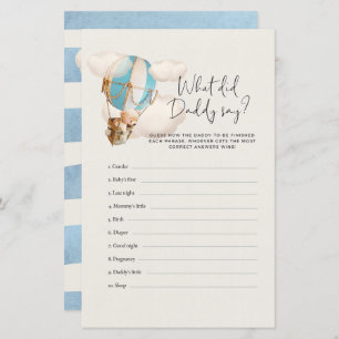Bear Baby Shower Game - What did Dad Say