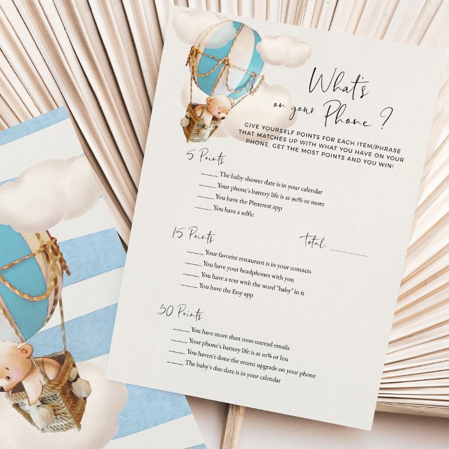 Bear Baby Shower Game - What's On Your Phone? (Creator Uploaded)