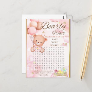 Bear Baby Shower Girl Game Postcard