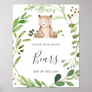 Bear Baby Shower Guess How Many Bears Poster