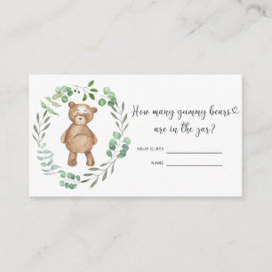Bear baby shower guess how many gummy bears enclosure card