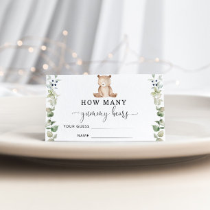 Bear baby shower guess how many gummy bears enclosure card