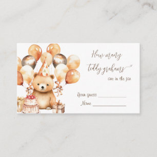 Bear baby shower guess how many teddy grahams  enclosure card