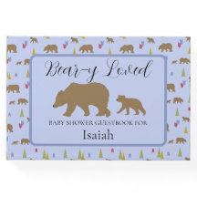 Bear Baby Shower Guestbook for Baby Boys