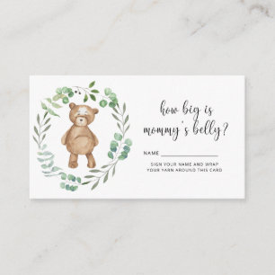 Bear baby shower how big is mummy's belly enclosure card