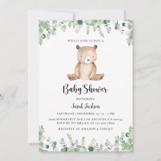 Bear Baby Shower Invitation