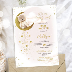Bear Baby Shower Invitation Teddy Bear Yellow
