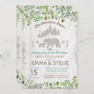 Bear Baby Shower Invitation The Adventure Begins
