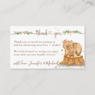 Bear Baby Shower New Mummy Thank You Enclosure Card