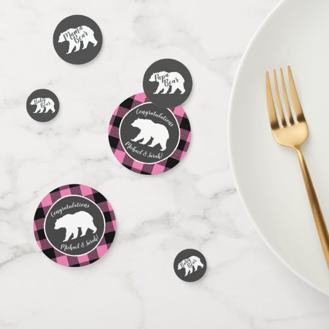 Bear Baby Shower Pink Confetti (Group)