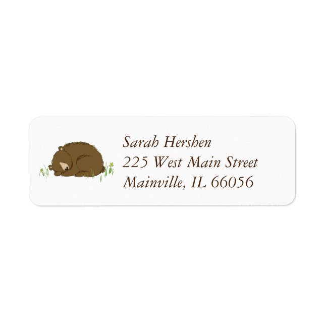 Bear Baby Shower Return Address Label (Front)