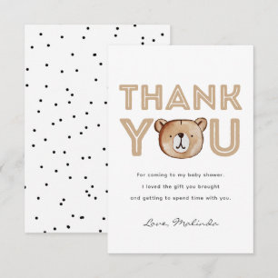 Bear Baby Shower Thank You Card Bear Baby