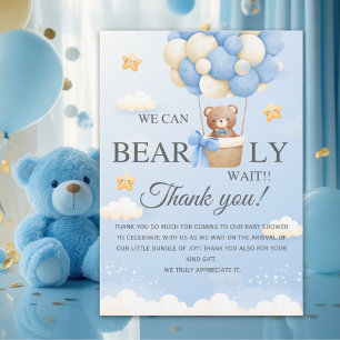Bear Baby Shower Thank You Card   Boy Shower