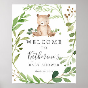 Bear Baby Shower Welcome Sign