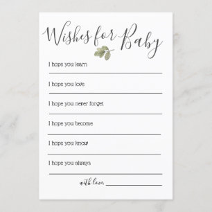 Bear Baby Shower Wishes For Baby Invitation