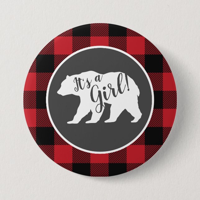 Bear Baby Shower Woodland Lodge 7.5 Cm Round Badge (Front)