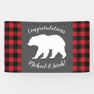 Bear Baby Shower Woodland Lodge Banner